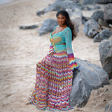 MAXI Aqua 'Damilola' beaded crochet set  (Top and Skort only)