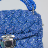 Glittery Royal Blue Crochet Bag - MIDI affair