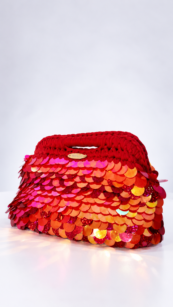 Pepper Red Sequin clutch (Midi size)