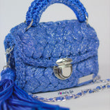 Glittery Royal Blue Crochet Bag - MIDI affair