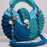 Custom mix "Fola" Spikes bag in Blue swirl