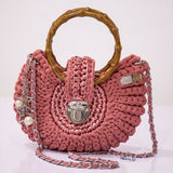 "Fola" blush pink bag (bamboo handle)