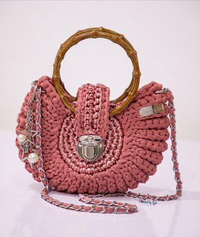 "Fola" blush pink bag (bamboo handle)