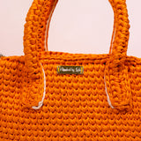 ‘Posi’ Tote handbag in Bright Orange leather