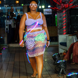Lilac Floral dreams set (Floral skirt and Cage bra top)