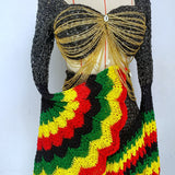 Jamaican 'Damilola' beaded crochet set  (Top and Skort only) (Copy)
