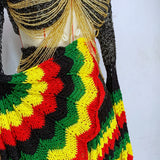 Jamaican 'Damilola' beaded crochet set  (Top and Skort only) (Copy)