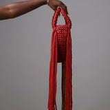 Webbed love handbag (pepper red and Gold)