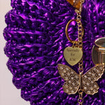 Customized name charm on hot pink crochet bag - Specially for S.E.