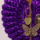 Customized name charm on hot pink crochet bag - Specially for S.E.