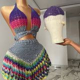 ‘Damilola’ set - Sleeveless alter Silver (Top + Skort only)