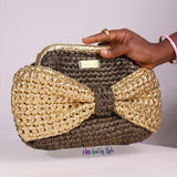 ‘Ajike’ Golden bow clutch purse
