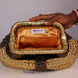 ‘Ajike’ Golden bow clutch purse