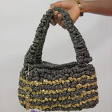 ‘Lizzy’ Crochet bag - Glitter Gold! (Large)
