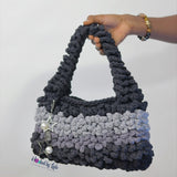 ‘Lizzy’ Crochet bag - Shades of Grey! (Large)