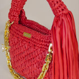 ‘Lade’ tote crochet bag in RED (Medium)