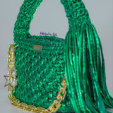 ‘Lade’ tote crochet bag in Emerald Green (MIDI)