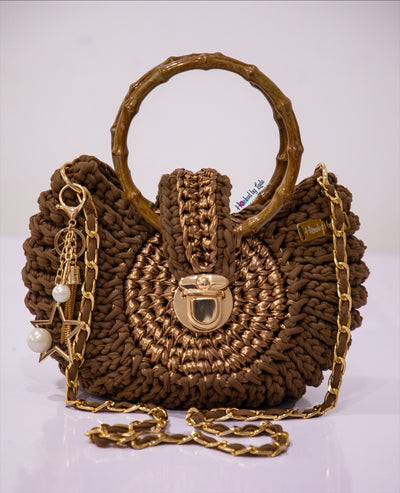 "Fola" Chocolate cookie bag (bamboo handle)