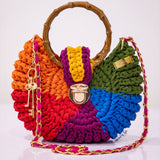 "Fola" rainbow bag (bamboo handle)
