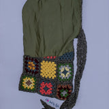 'Gèlè' Crochet Durag in Army Green Garden