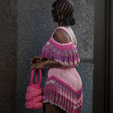 Bubblegum pink ‘Damilola’ coldshoulder combo set (Comes with a Mini vine bag)