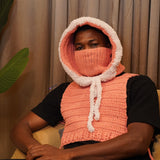 'Ember' hoodie set in salmon peach (Detachable hoodie + jacket)