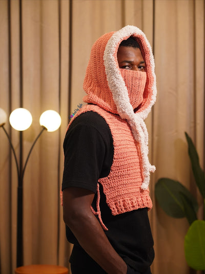 'Ember' hoodie set in salmon peach (Detachable hoodie + jacket)