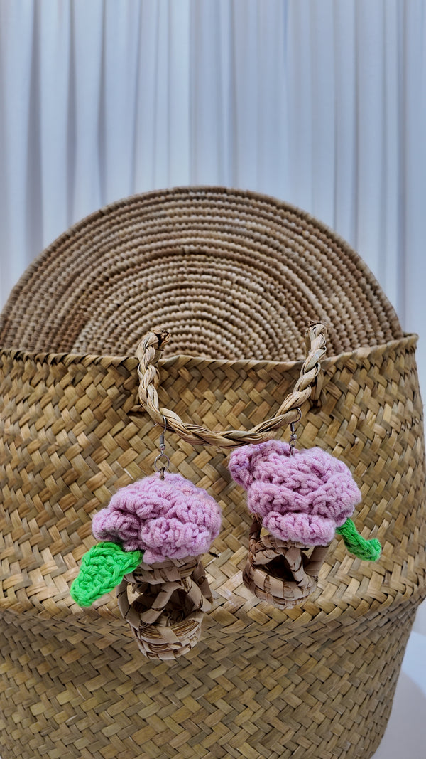 Ladùn flowerpot earrings - Baby pink