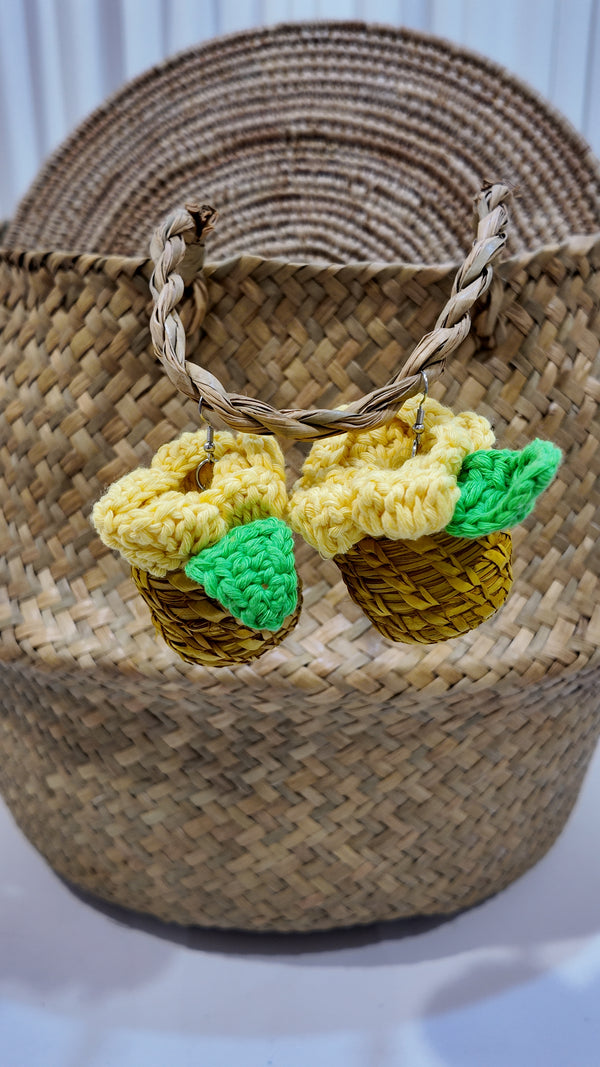 Ladùn flowerpot earrings - Yellow