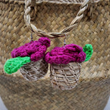Ladùn flowerpot earrings - Hot pink