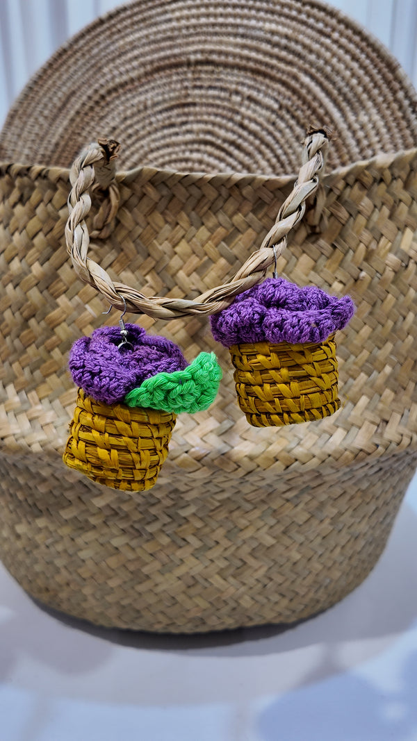 Ladùn flowerpot earrings - Purple