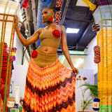 Rose infused 'Damilola' Maxi set with a crop top (Fall colors)