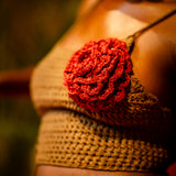 Rose infused 'Damilola' Maxi set with a crop top (Fall colors)