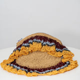 Abèbè Ruffle bloom (Raffia + Aso Oke themed colors) Large