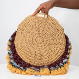 Abèbè Ruffle bloom (Raffia + Aso Oke themed colors) Large