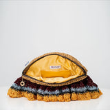 Abèbè Ruffle bloom (Raffia + Aso Oke themed colors) Large