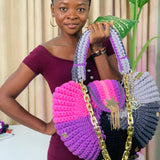 Multicolored 'Fola' XXXL Bag (16" x 6")