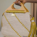 ‘The Boss’ crochet bag in Cream and Gold