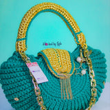 'Fola' XXXL in Goldish Tiffany Green