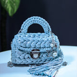 Shimmering ‘Tiffany Blue’ Crochet Bag