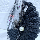Custom mix "Fola" Spikes bag in Grey Swirl