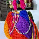 Crochet Bucket Bag | Multicolor Bucket Bag | Hooked by Lade