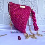 Pyramid Crochet Bag | Pink Crochet Bag | Hooked by Lade