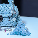 Shimmering ‘Tiffany Blue’ Crochet Bag